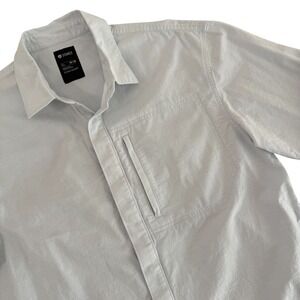 Stance Medium Light Blue Long Sleeve Button Snap Zip Pocket Men's Shirt